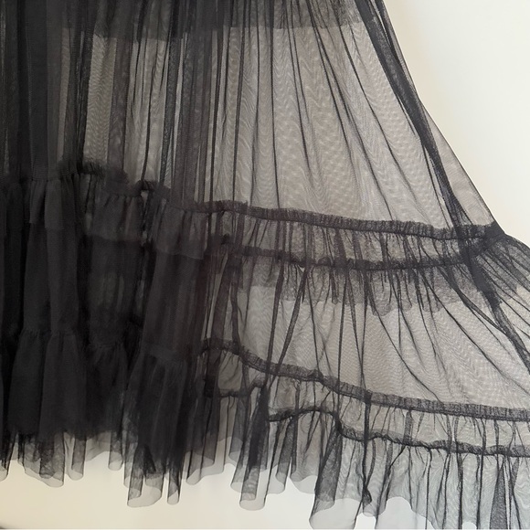 Maeve Anthropologie Mesh Whimsygoth Tiered Fairy Black Dress Size Medium K62 - Picture 4 of 16